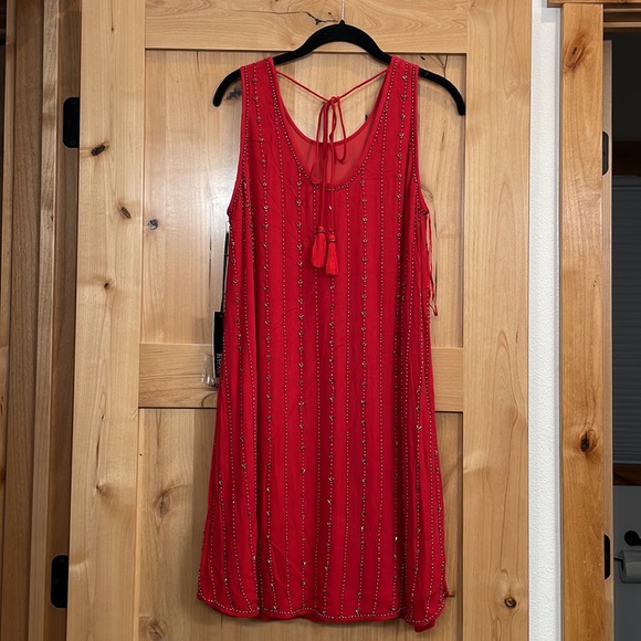 Beautiful Red Sequin Sleeveless Dress M - Picture 3 of 4